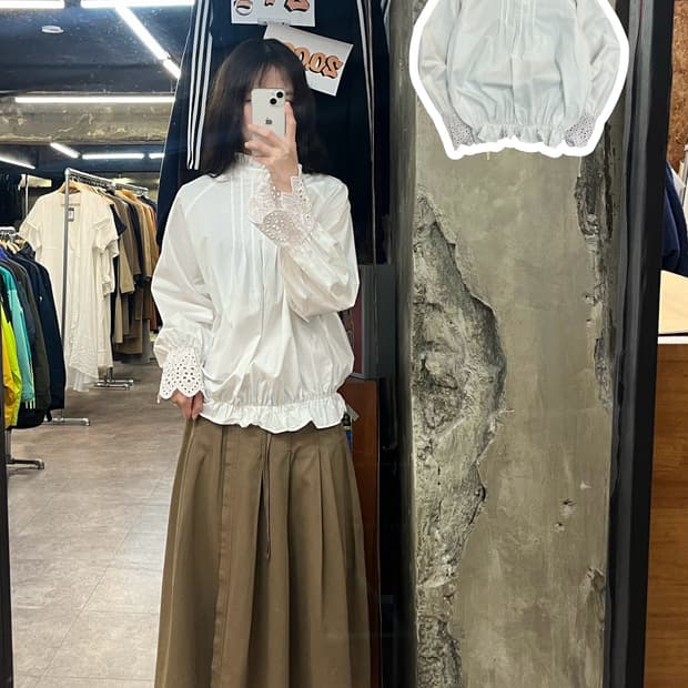 빈티지 프릴 블라우스 화이트 #csz3668