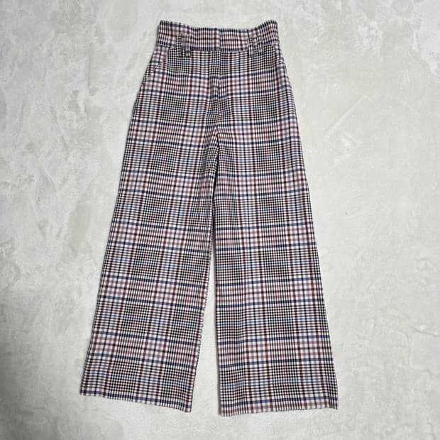 (34)여성 H&M 하이웨스트 체크 슬랙스 팬츠