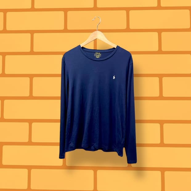 폴로 네이비 롱 슬리브 티 (M)