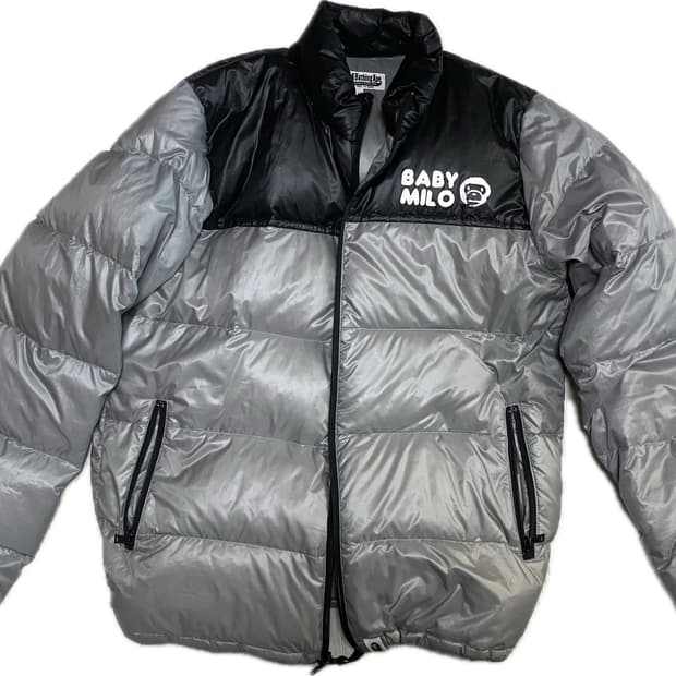 베이프 베이비마일로 경량패딩 실버