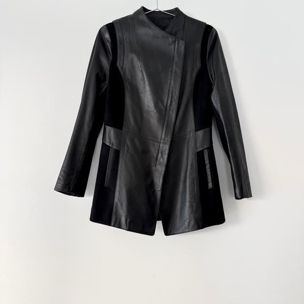 KASIBADY Panel mixed leather jacket 