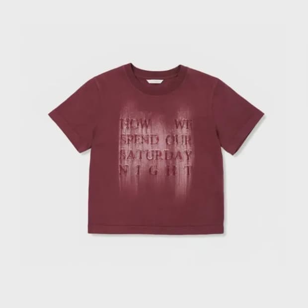 주앙옴므 크롭 블러쉬 반팔 티셔츠