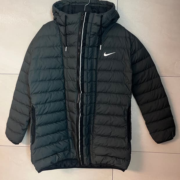 나이키 경량 후드 패딩 블랙 [L]