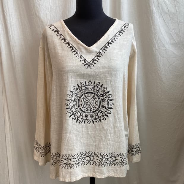 에스닉 면블라우스(F)