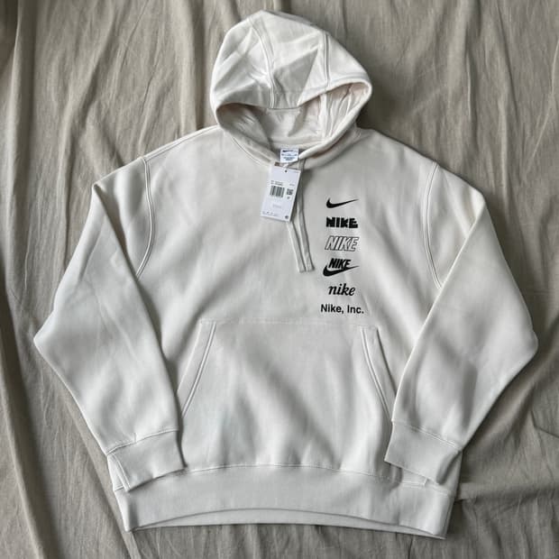 나이키 에센셜 로고모음 크림 후드 XXL