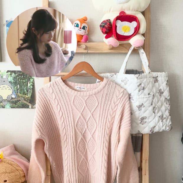 모리걸 빈티지 사토미 딸기우유 핑크 니트💗🤍