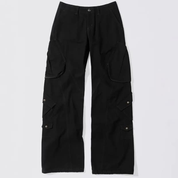 Washed Cargo Pants Black