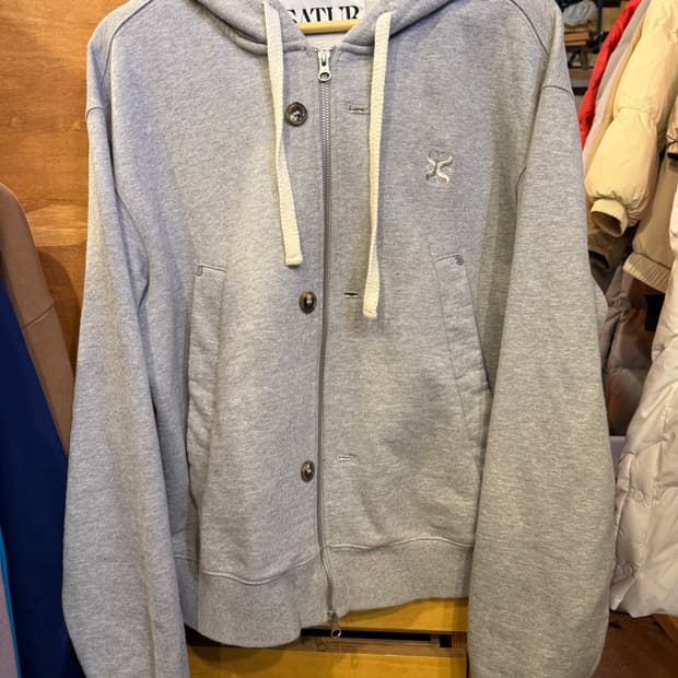 세터 그레이 후드집업