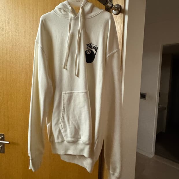 Stussy 8볼 후드 피그먼트 다이드 내츄럴 스투시 라지 사이즈