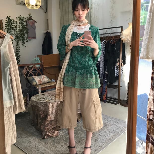 빈티지 리바이스 카고 팬츠 데일리 모리 하구미 코디 세트