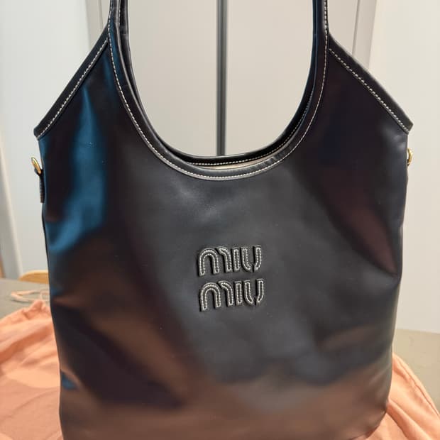 Miumiu 아이비 가죽백 레귤러 (블랙)
