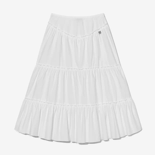 글로니 RODEO TIERED RUFFLE SKIRT (WHITE) M