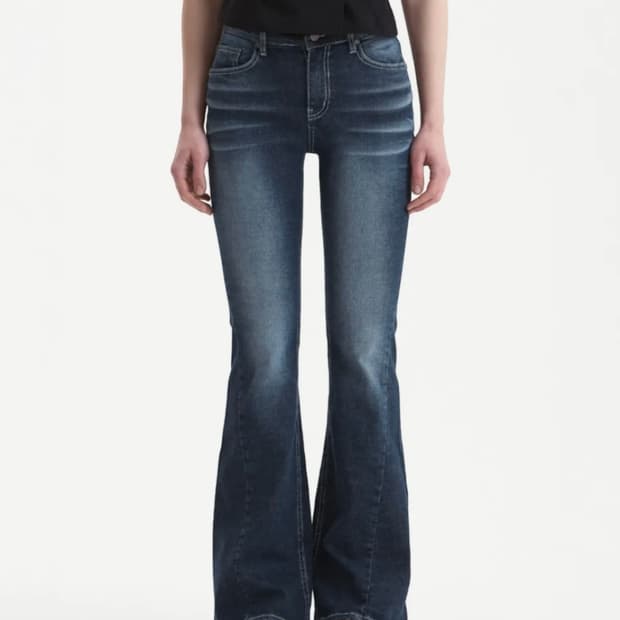 시너진 102 CAT WASHING MID-RISE JEANS DEEP
