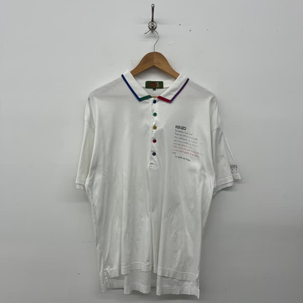 KENZO 겐조 화이트 카라 반팔 폴로티 남XL