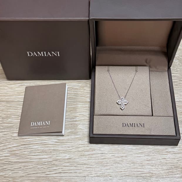 [S+급/스몰] 다미아니 벨에포크 크라운 화이트 실버 18k 목걸이