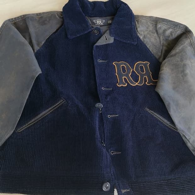 RRL 코듀로이 레더 바시티