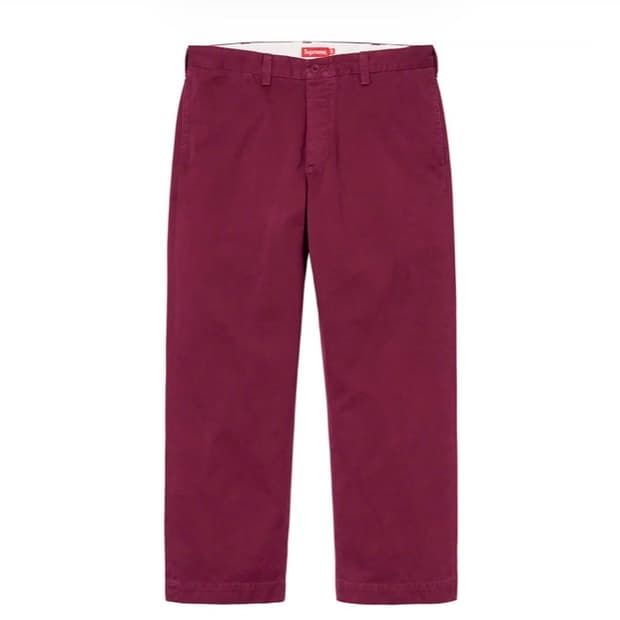 (30)슈프림 19SS 크라운 치노팬츠 Cranberry