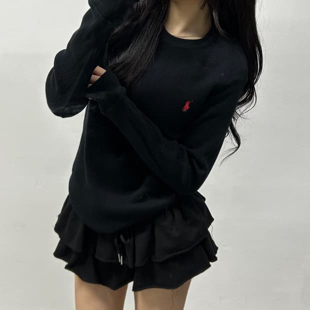 폴로 랄프로렌 블랙 와플 니트 슬리브(XL)