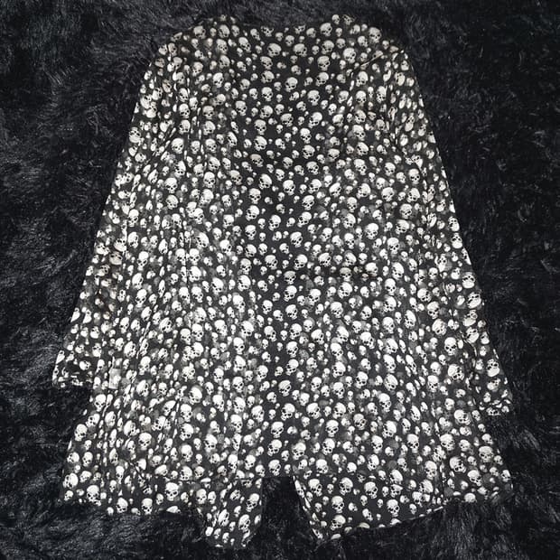 skull graphic see-through cardigan 