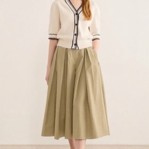 더캐시미어 인버티드 퀼로트 팬츠(치마바지) 64사이즈