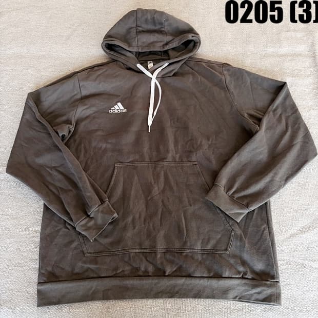 [XL] 아디다스 차콜 삼선 로고 베이직 후드티 0205(3)