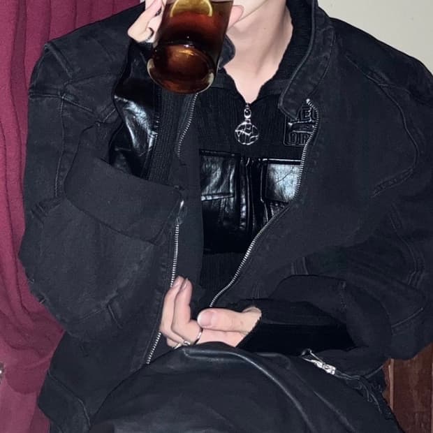 노매뉴얼 흑청 데님 자켓