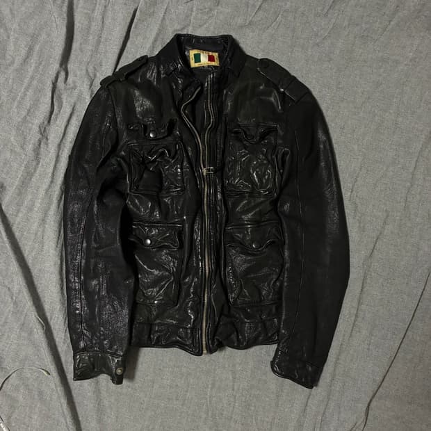 이태리 양가죽 포켓 가죽 자켓