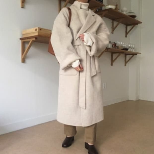 알파카 핸드메이드 롱코트