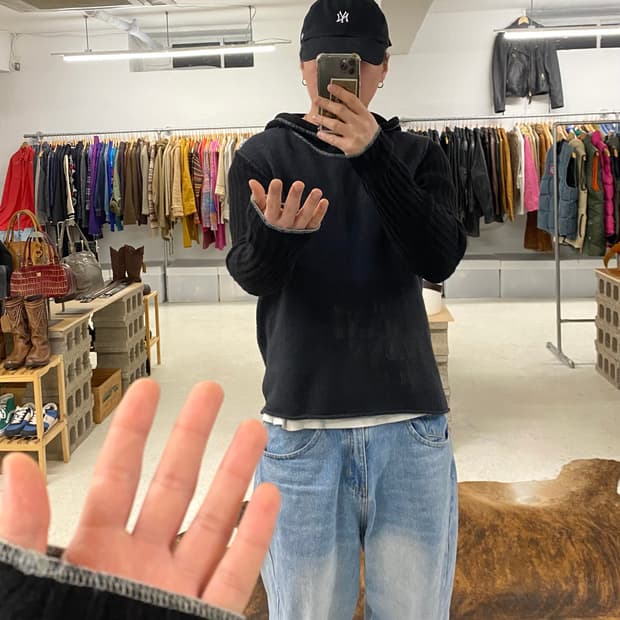 ARMANI JEANS hood knit 알마니 진스 후드 니트