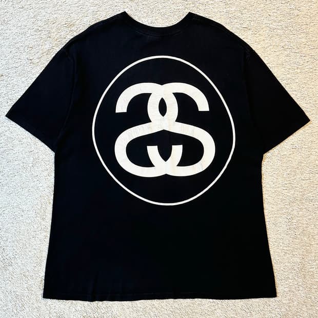 스투시 STUSSY 빅 링크 반팔 티셔츠 블랙