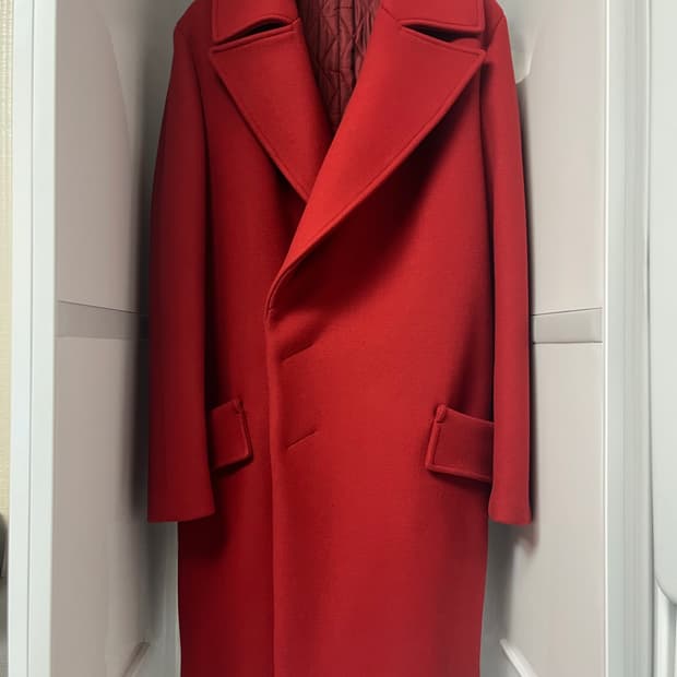 솔리드옴므 우영미 컬렉션라인 레드 오버핏 코트 100사이즈