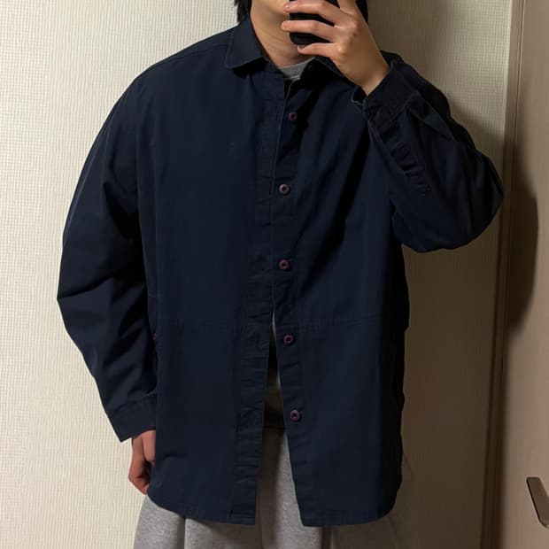 정품 어반스터프 네이비 셔켓 사이드 포켓 오버핏 셔츠 자켓