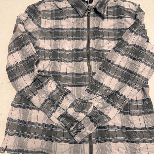 STUSSY HERITAGE PLAID ZIP LS SHIRT