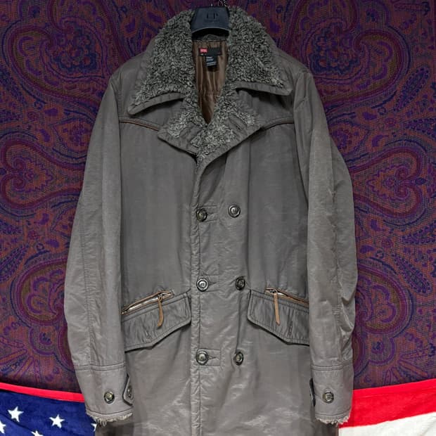 디젤 더블 브레스트 캔버스 코트