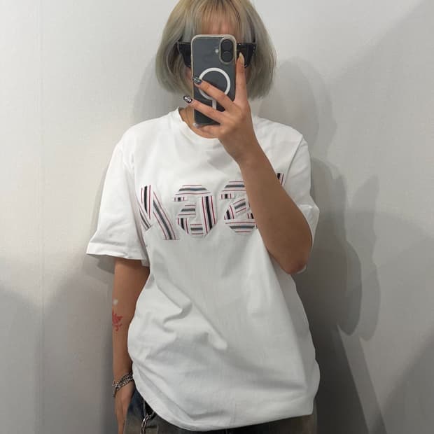 S MSGM 엠에스지엠 로고 코튼 반팔 티셔츠