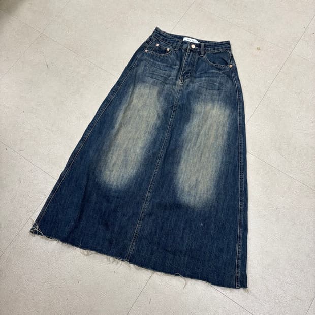 빈티지 워싱 데님 스커트