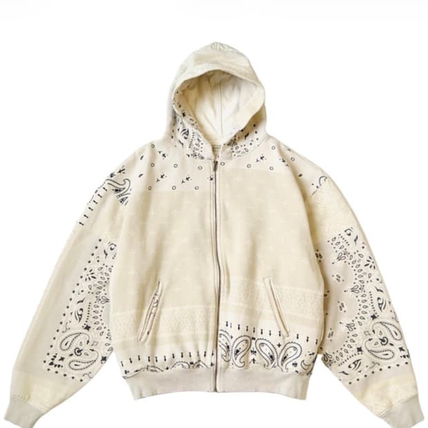 캐피탈 플리스 반다나 비부악 후드 블루종 키나리 새상품 판매합니다 