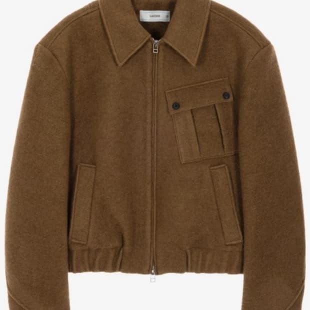 2)웨이비니스 크룩드 텍스처 크롭 자켓