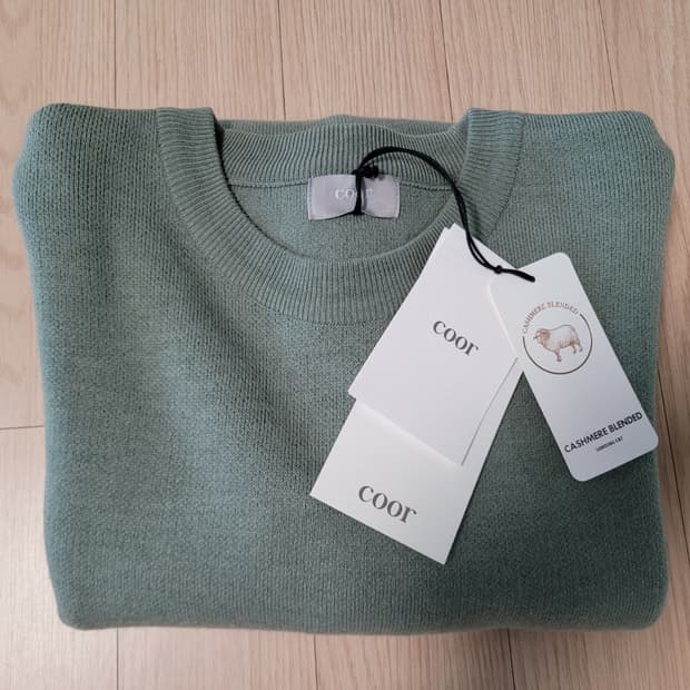 쿠어 캐시미어 니트 더스티그린 L사이즈