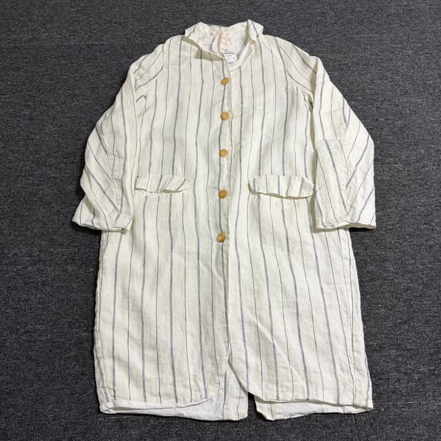 HANNOH WESSEL 린넨 패턴 라운드코트