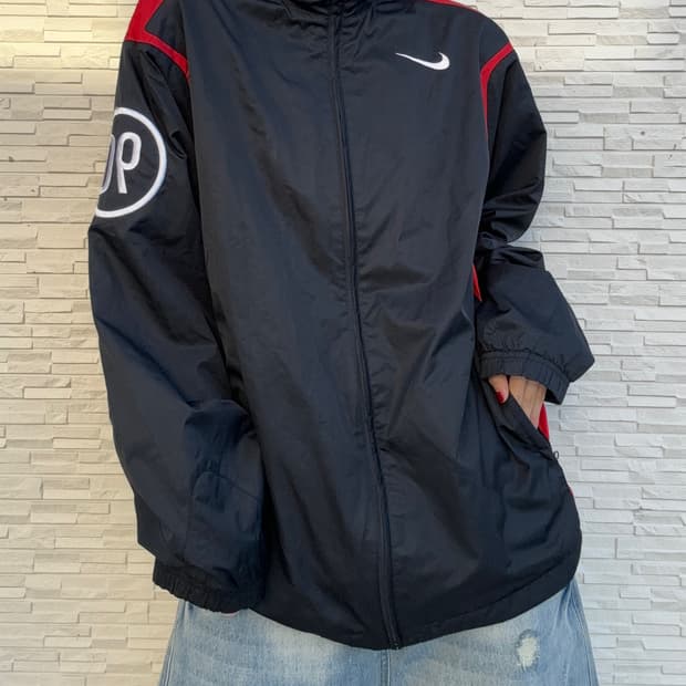 90s올드스쿨 NIKE 블랙 레드 배색 바람막이
