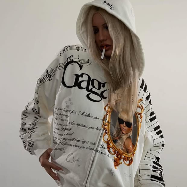 Praying Gaga Piano hoodie 프레잉 가가 후드집업 m