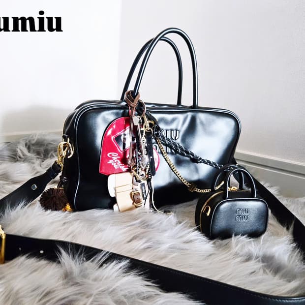 Miumiu 미우미우 가죽 탑 핸들백 보백 라지