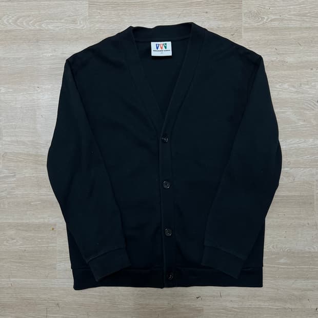 지오지아 원제로원 콜라보 미니멀 니트 가디건 [블랙] XL/105