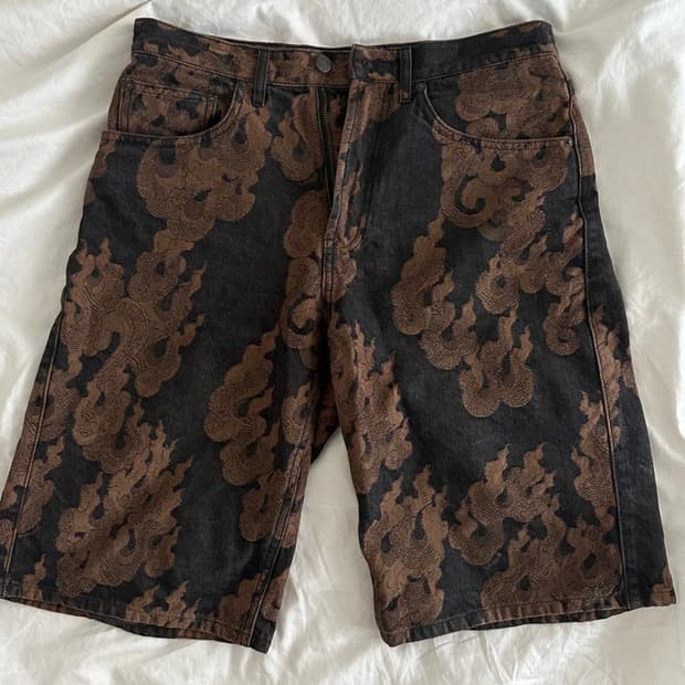 슈프림 블랙 데님 쇼츠 30