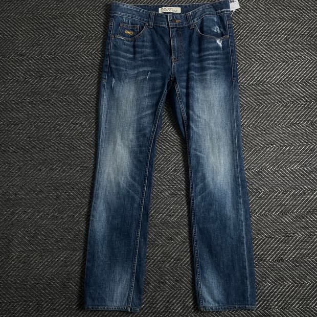 플랙 워싱 데님 스트레이트 팬츠o 3657