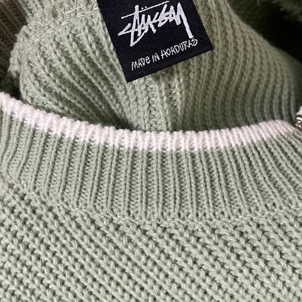 스투시 나이키 콜라보 그레이 라운드 니트집업 