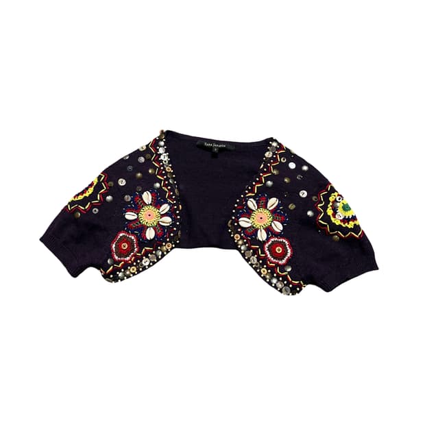 TARA JARMON 빈티지 볼레로 가디건