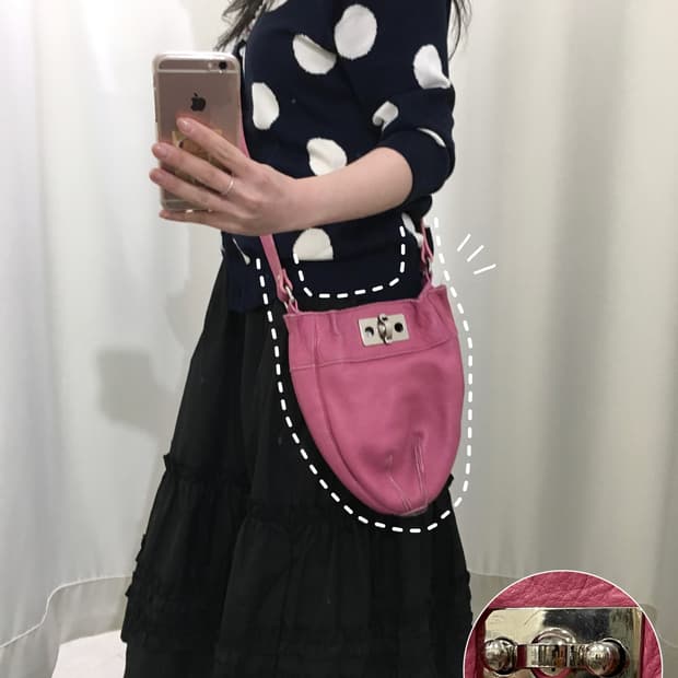 핑크 소가죽 크로스백-국내