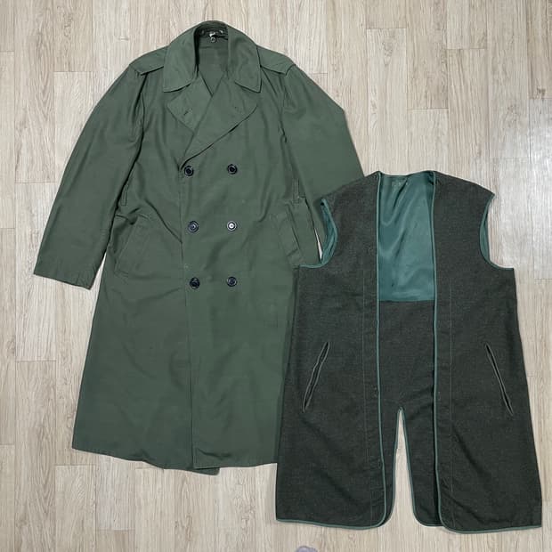 50's 미군 미해병대 6.25 트렌치코트(내피포함)